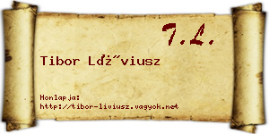 Tibor Líviusz névjegykártya